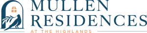 mullen residences logo horizontal blu orange