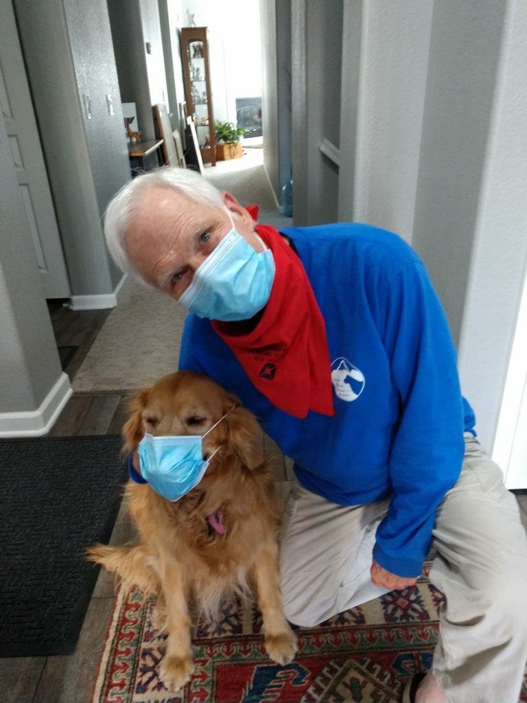 Louise and Russ Jones, masked up to explore the Holly Creek neighborhood Louise and Russ Jones, masked up to explore the Holly Creek neighborhood